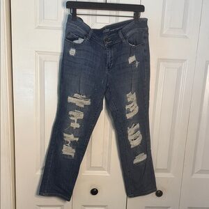 Soho Distressed Ankle Jeans in Blue